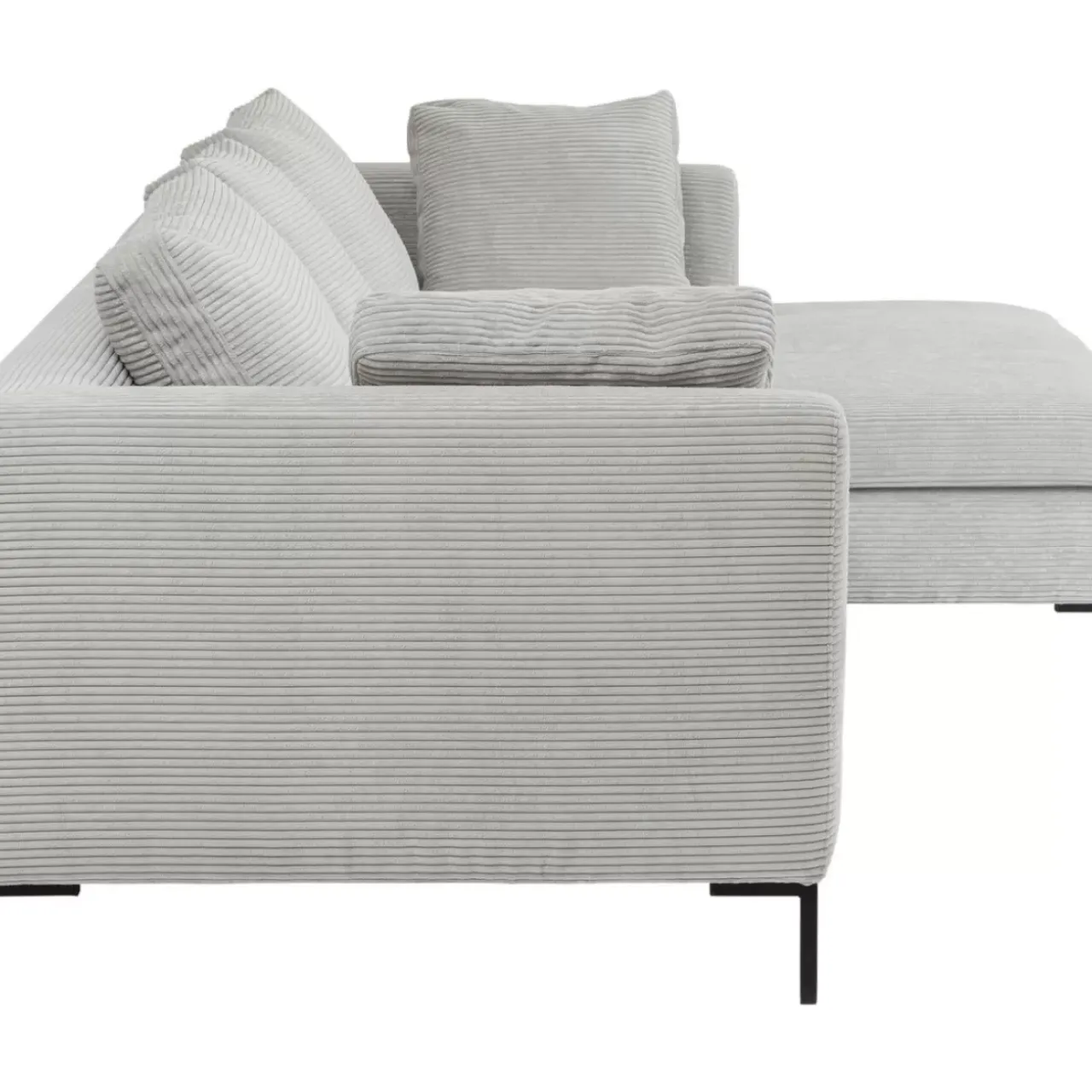 KARE Design Sofas & Couches-Ecksofa Gianni Cord Grau Rechts
