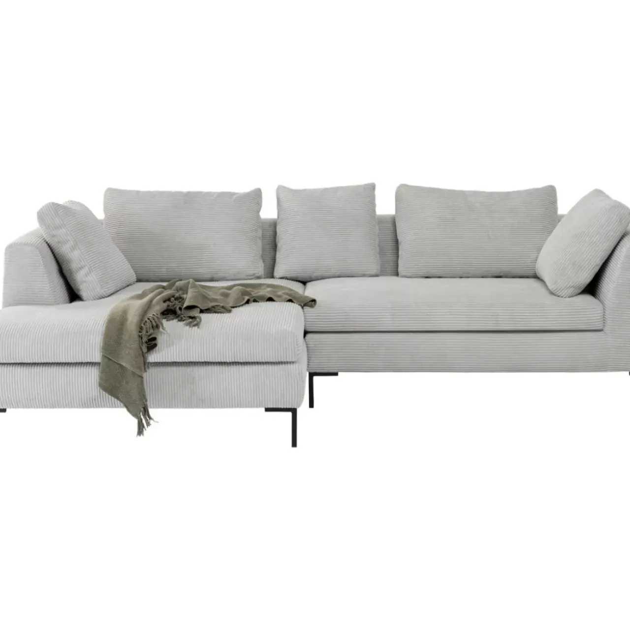 KARE Design Sofas & Couches-Ecksofa Gianni Cord Grau Links