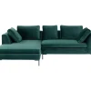 KARE Design Sofas & Couches-Ecksofa Gianni Small Velvet Dunkelgrun Links