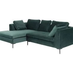 KARE Design Sofas & Couches-Ecksofa Gianni Small Velvet Dunkelgrun Links