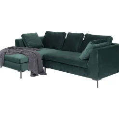 KARE Design Sofas & Couches-Ecksofa Gianni Small Velvet Dunkelgrun Links