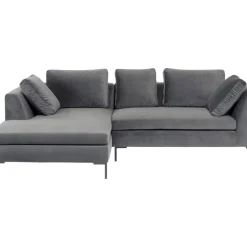 KARE Design Sofas & Couches-Ecksofa Gianni Small Velvet Grau Links