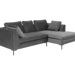 KARE Design Sofas & Couches-Ecksofa Gianni Small Velvet Grau Rechts
