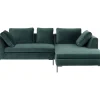 KARE Design Sofas & Couches-Ecksofa Gianni Small Velvet Dunkelgrun Rechts