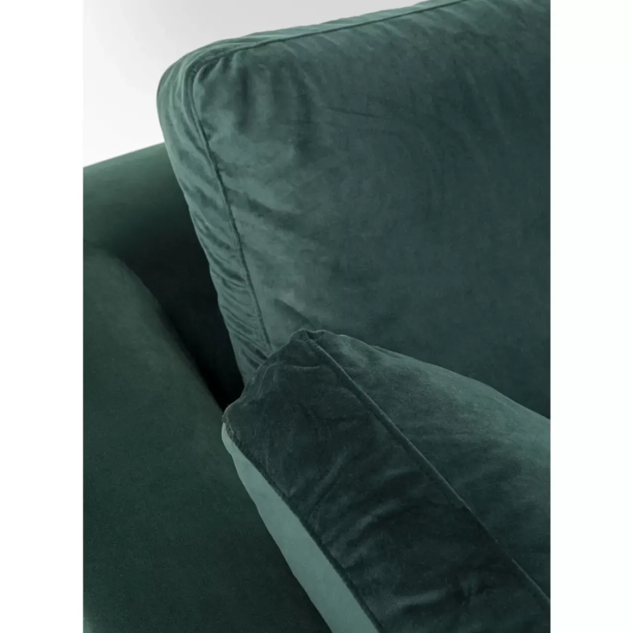 KARE Design Sofas & Couches-Ecksofa Gianni Small Velvet Dunkelgrun Rechts