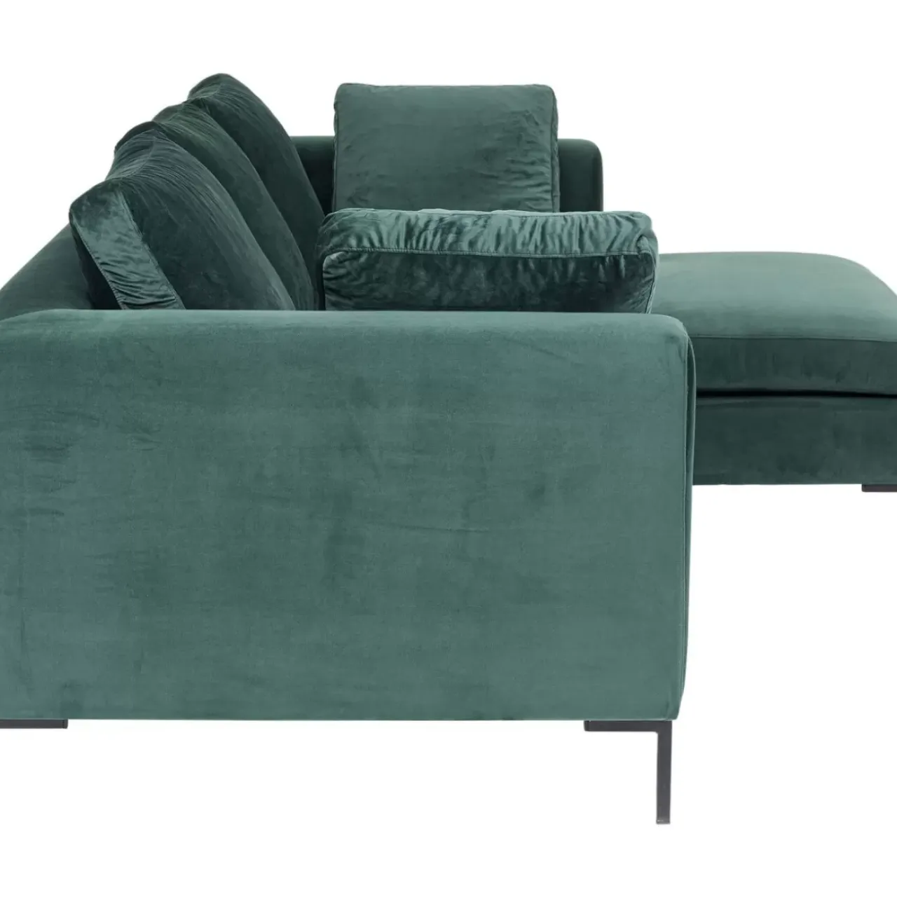 KARE Design Sofas & Couches-Ecksofa Gianni Small Velvet Dunkelgrun Rechts