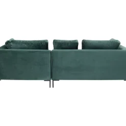 KARE Design Sofas & Couches-Ecksofa Gianni Small Velvet Dunkelgrun Rechts
