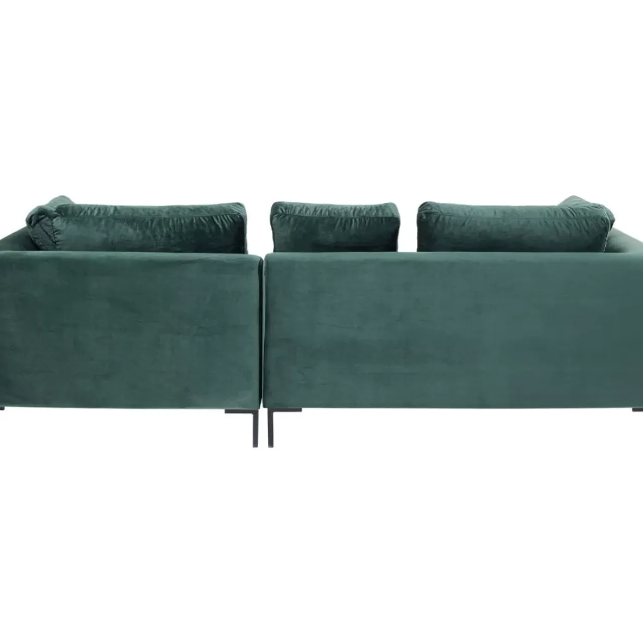KARE Design Sofas & Couches-Ecksofa Gianni Small Velvet Dunkelgrun Rechts