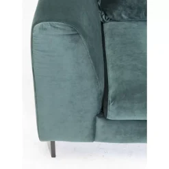 KARE Design Sofas & Couches-Ecksofa Gianni Velvet Dunkelgrun Links Schwarz