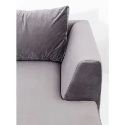 KARE Design Sofas & Couches-Ecksofa Gianni Velvet Grau Rechts Schwarz