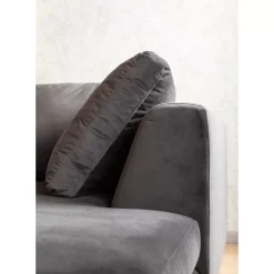 KARE Design Sofas & Couches-Ecksofa Gianni Velvet Grau Rechts Schwarz