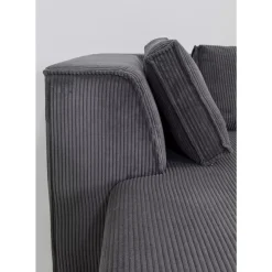 KARE Design Sofas & Couches-Ecksofa Infinity Ottomane Cord Grau Links