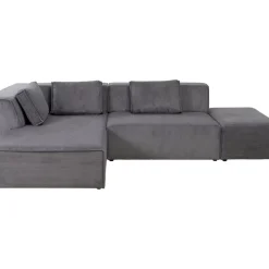 KARE Design Sofas & Couches-Ecksofa Infinity Ottomane Cord Grau Links