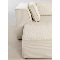 KARE Design Sofas & Couches-Ecksofa Infinity Ottomane Cord Creme Links