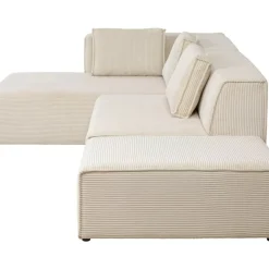 KARE Design Sofas & Couches-Ecksofa Infinity Ottomane Cord Creme Links