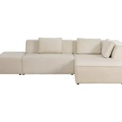 KARE Design Sofas & Couches-Ecksofa Infinity Ottomane Cord Creme Rechts