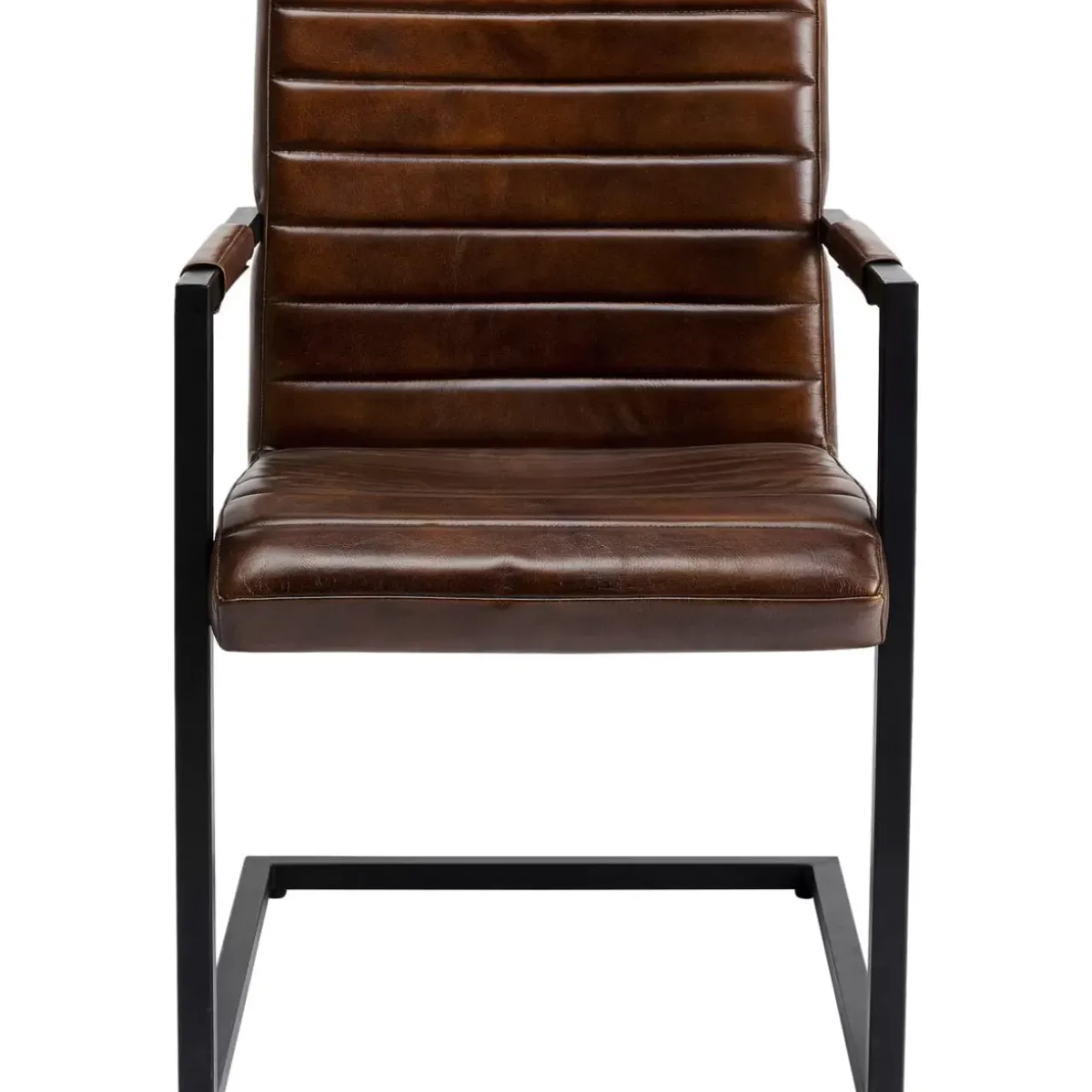 KARE Design Stühle-Freischwinger Lola Leder Braun