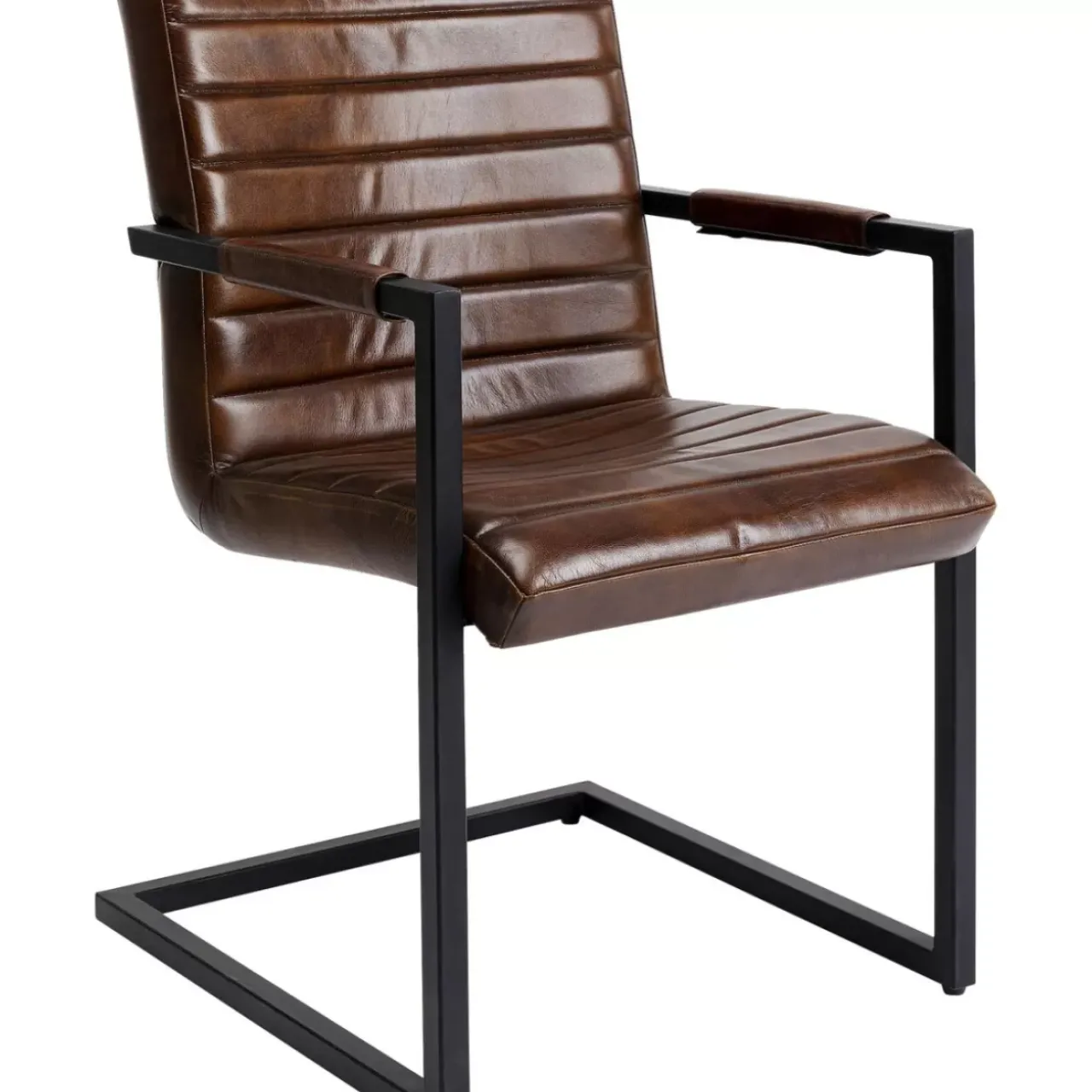 KARE Design Stühle-Freischwinger Lola Leder Braun