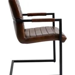 KARE Design Stühle-Freischwinger Lola Leder Braun