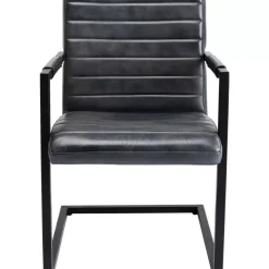 KARE Design Stühle-Freischwinger Lola Leder Grau