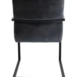 KARE Design Stühle-Freischwinger Lola Leder Grau