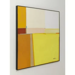 KARE Design Bilder-Gerahmtes Bild Abstract Shapes Gelb 113X113Cm
