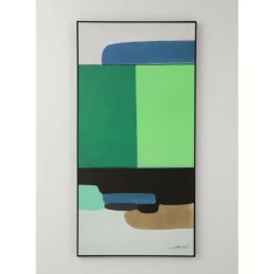 KARE Design Bilder-Gerahmtes Bild Abstract Shapes Grun 73X143Cm