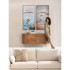 KARE Design Bilder-Gerahmtes Bild Cloud Boat 60X120Cm