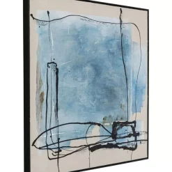 KARE Design Bilder-Gerahmtes Bild Dust Blau 100X100Cm