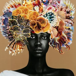 KARE Design Bilder-Gerahmtes Bild Flower Hair 120X120Cm