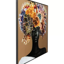 KARE Design Bilder-Gerahmtes Bild Flower Hair 120X120Cm