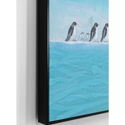 KARE Design Bilder-Gerahmtes Bild Walking Penguins 140X140Cm