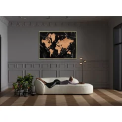 KARE Design Bilder-Gerahmtes Bild World Map 150X100Cm