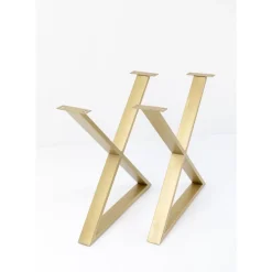 KARE Design Tische-Gestell Tavola Cross Messing (2/Set)