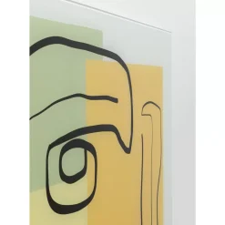 KARE Design Bilder-Glasbild Art Face Pastell 100X100Cm
