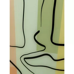 KARE Design Bilder-Glasbild Art Face Pastell 100X100Cm
