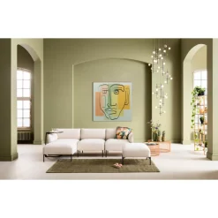 KARE Design Bilder-Glasbild Art Face Pastell 100X100Cm