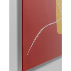 KARE Design Bilder-Glasbild Art Face Rot 100X100Cm