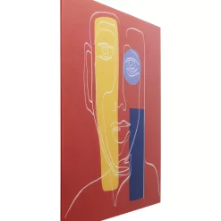 KARE Design Bilder-Glasbild Art Face Rot 100X100Cm