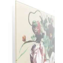 KARE Design Bilder-Glasbild Bouquet Beauty Beige 100X100Cm