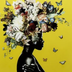 KARE Design Bilder-Glasbild Bouquet Beauty Gelb 100X100Cm