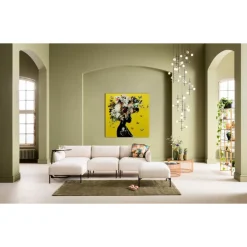 KARE Design Bilder-Glasbild Bouquet Beauty Gelb 100X100Cm