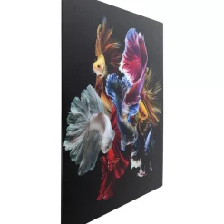 KARE Design Bilder-Glasbild Colorful Swarm Fish 120X120Cm