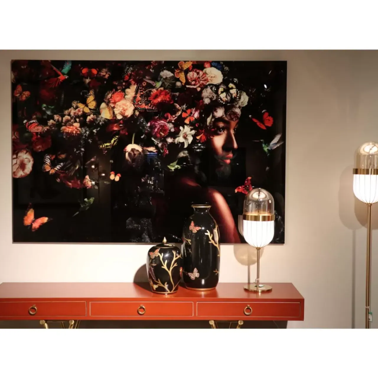 KARE Design Bilder-Glasbild Flowery Shoulder View 150X100Cm