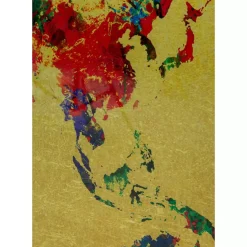 KARE Design Bilder-Glasbild Metallic Colourful Map 150X100Cm
