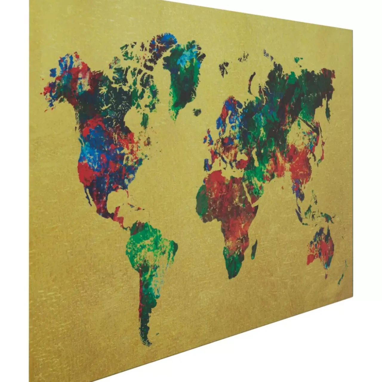 KARE Design Bilder-Glasbild Metallic Colourful Map 150X100Cm