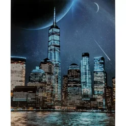 KARE Design Bilder-Glasbild Night Skyline 90X120Cm