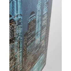 KARE Design Bilder-Glasbild Night Skyline 90X120Cm