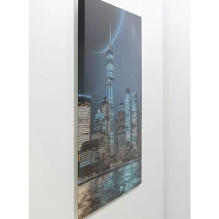 KARE Design Bilder-Glasbild Night Skyline 90X120Cm