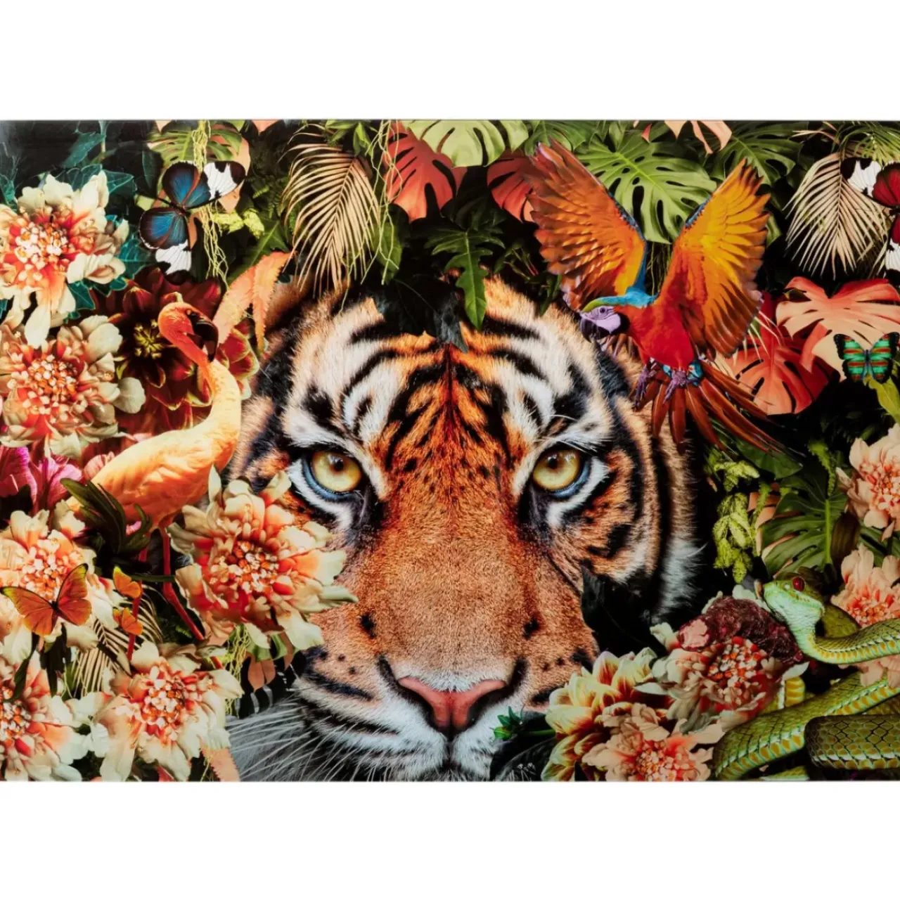 KARE Design Bilder-Glasbild Tiger On Hunt 150X100Cm